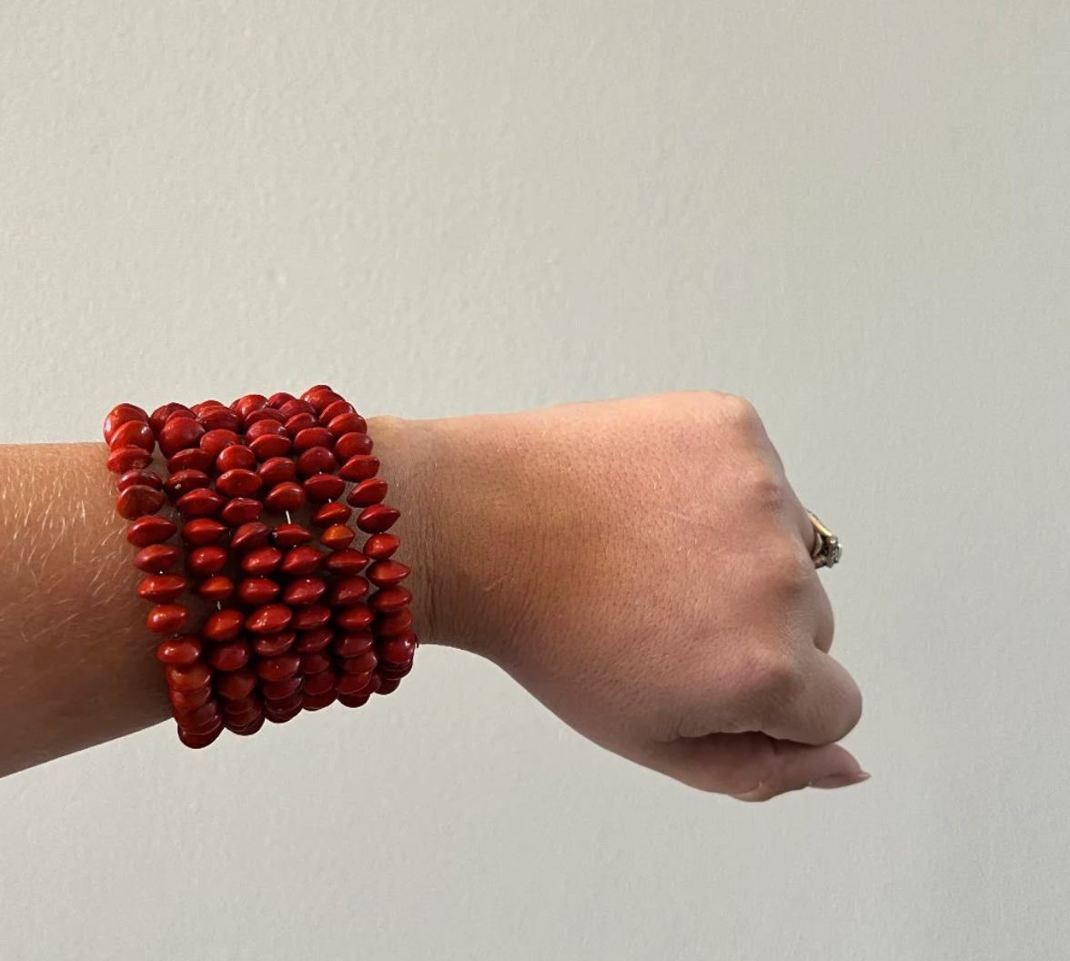 Red Seed Wrap Bracelet