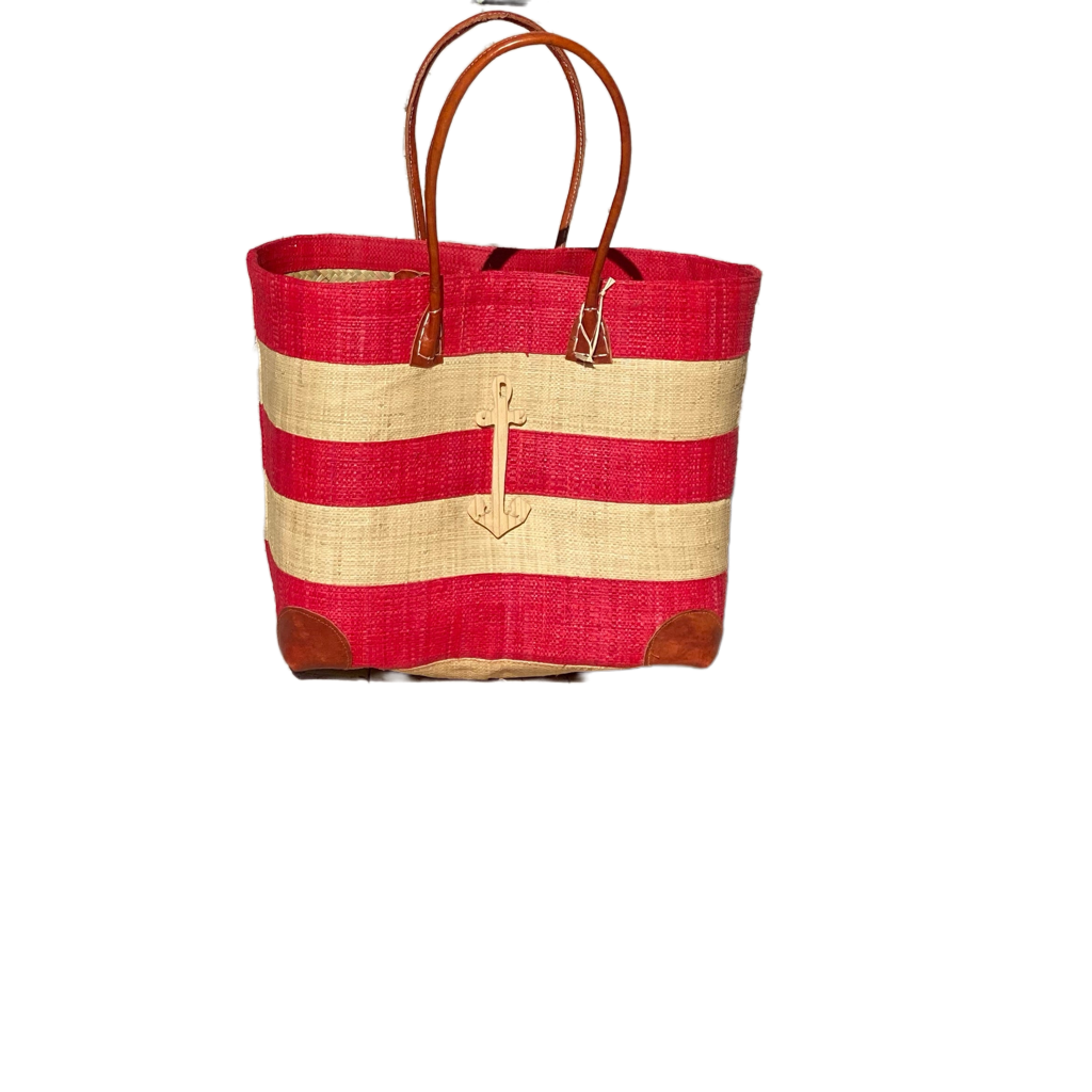 Anchor Striped Shopper Bags